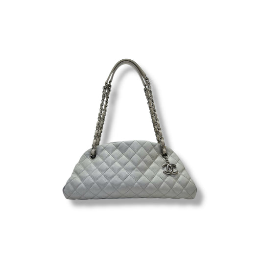 Chanel Mademoiselle Quilted Leather Bowler Bag Shw (Light Sky Blue)