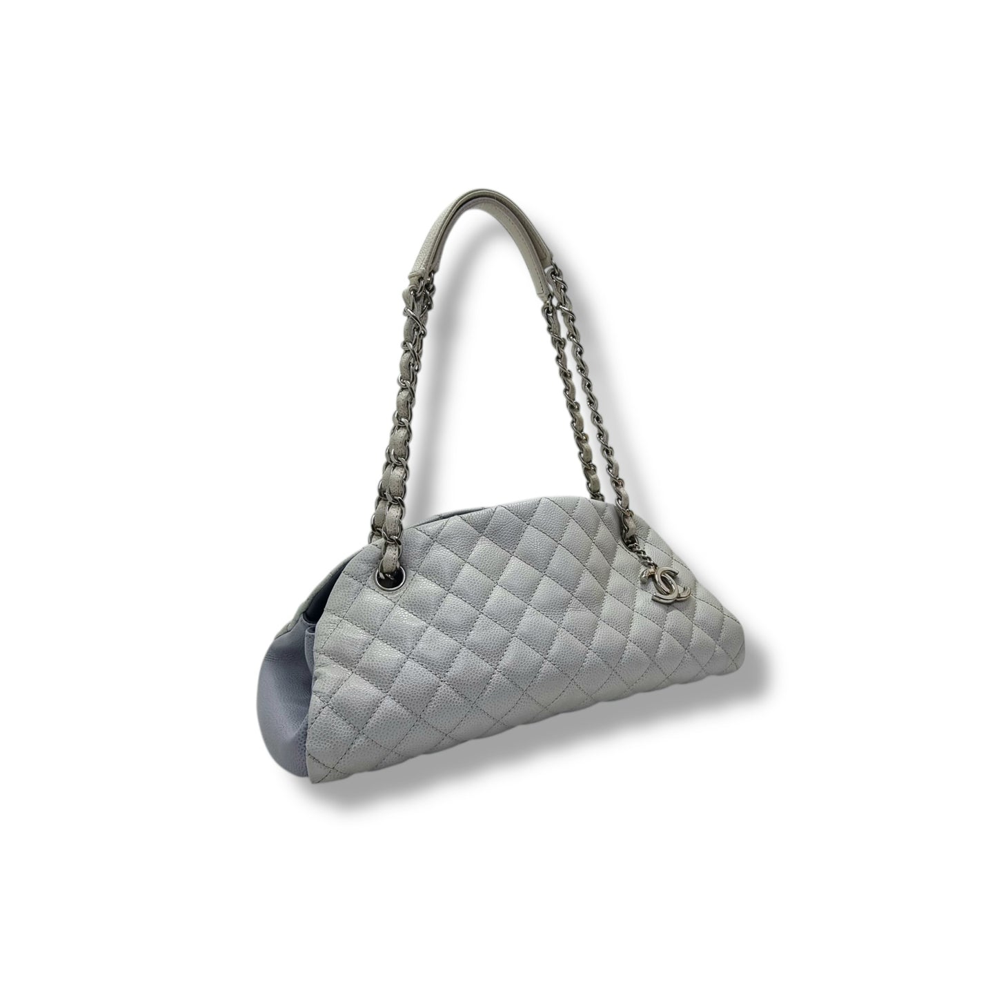 Chanel Mademoiselle Quilted Leather Bowler Bag Shw (Light Sky Blue)