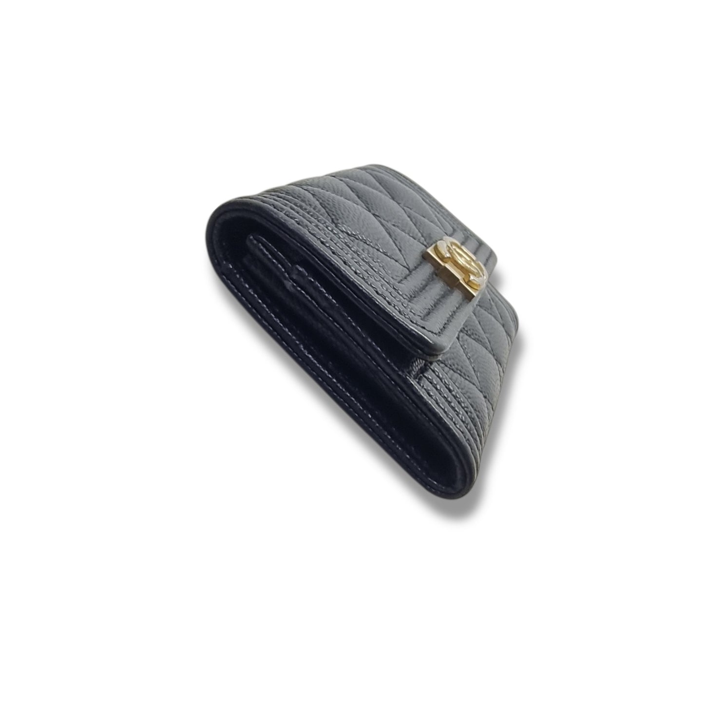 Chanel Boy Flap Card Holder Caviar Ghw (Black)