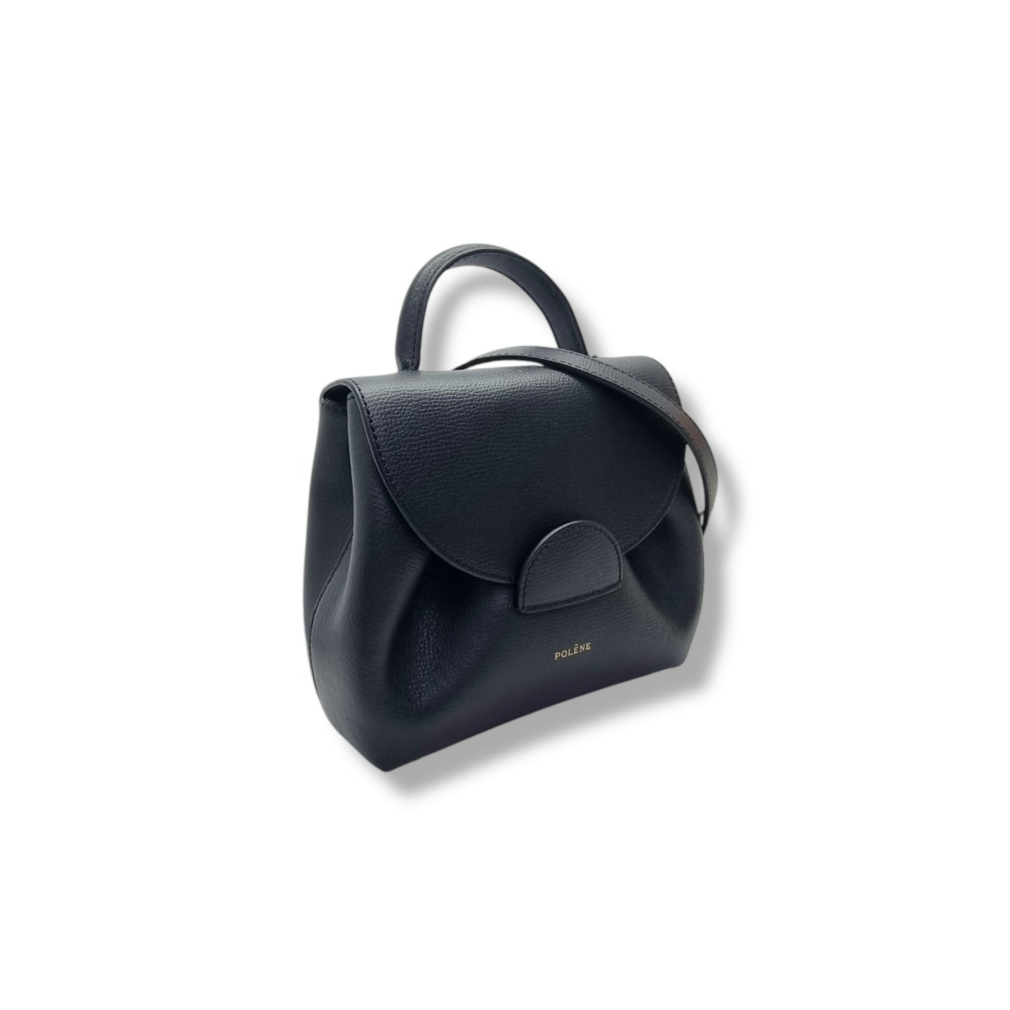 Polene Numero Un Nano Leather Tote Ghw (Black)