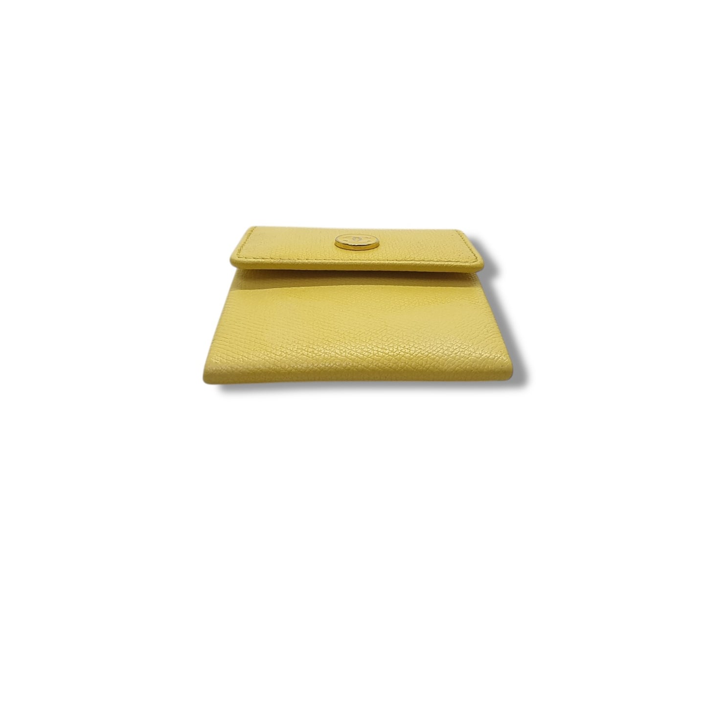 Chanel Coco Button Coin Purse Calfskin Leather Ghw (Yellow)