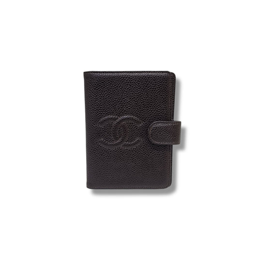 Chanel Vintage Timeless Agenda Cover Grain Leather Ghw (Dark Brown)