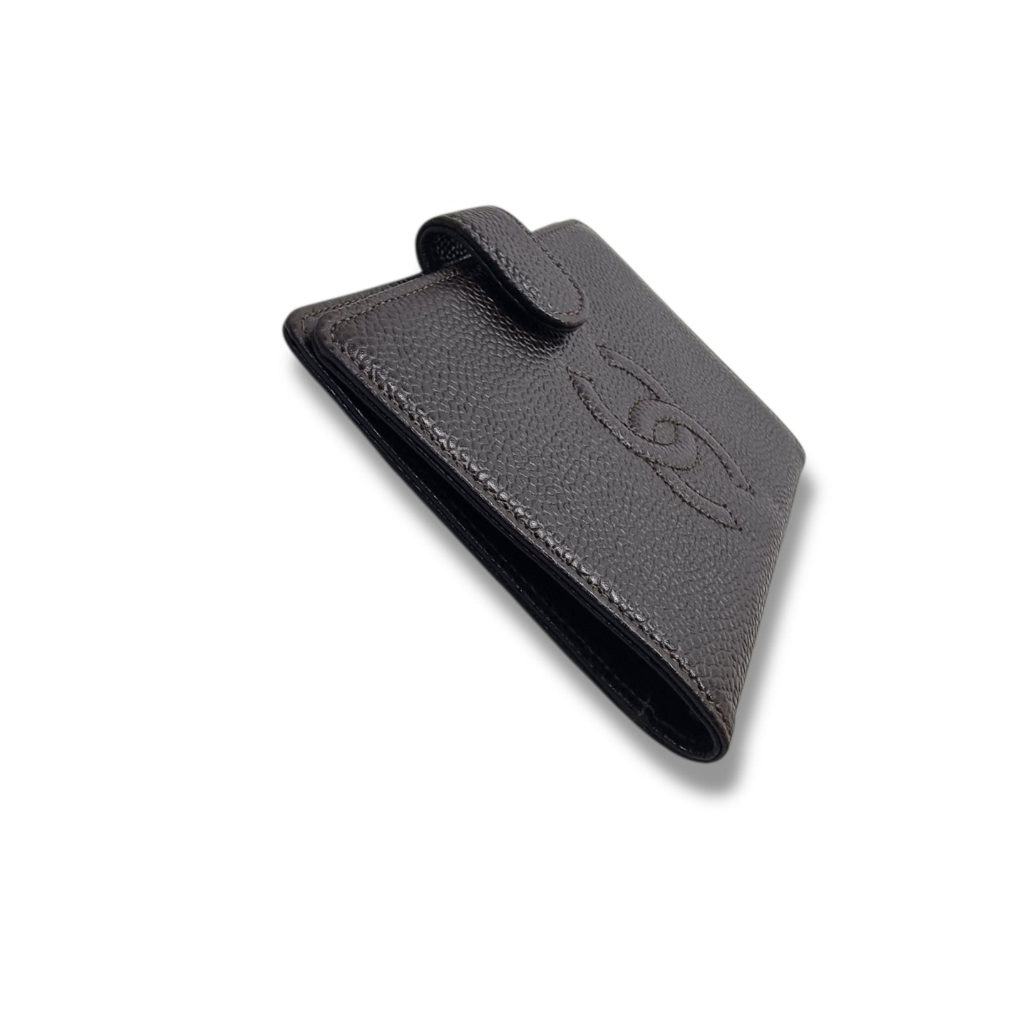 Chanel Vintage Timeless Agenda Cover Grain Leather Ghw (Dark Brown)