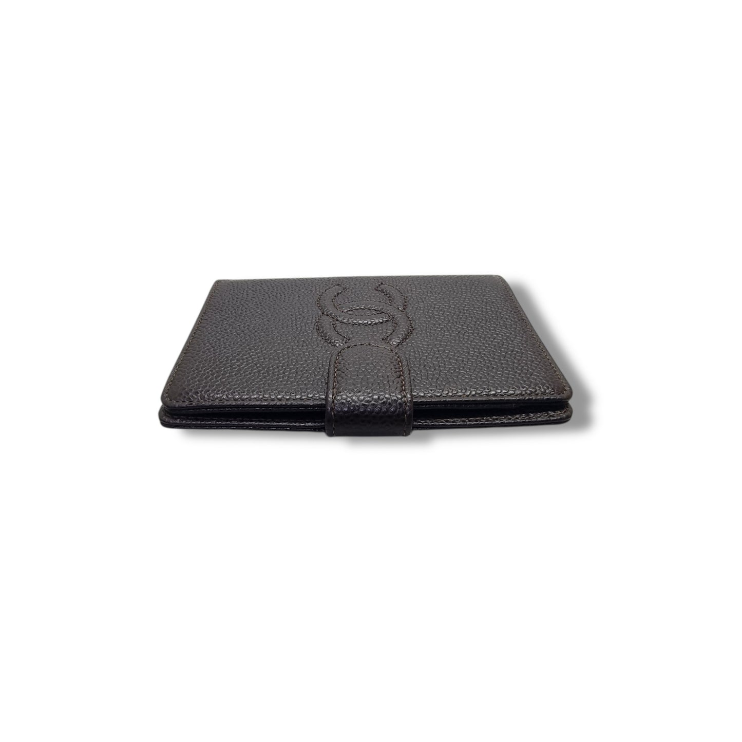 Chanel Vintage Timeless Agenda Cover Grain Leather Ghw (Dark Brown)