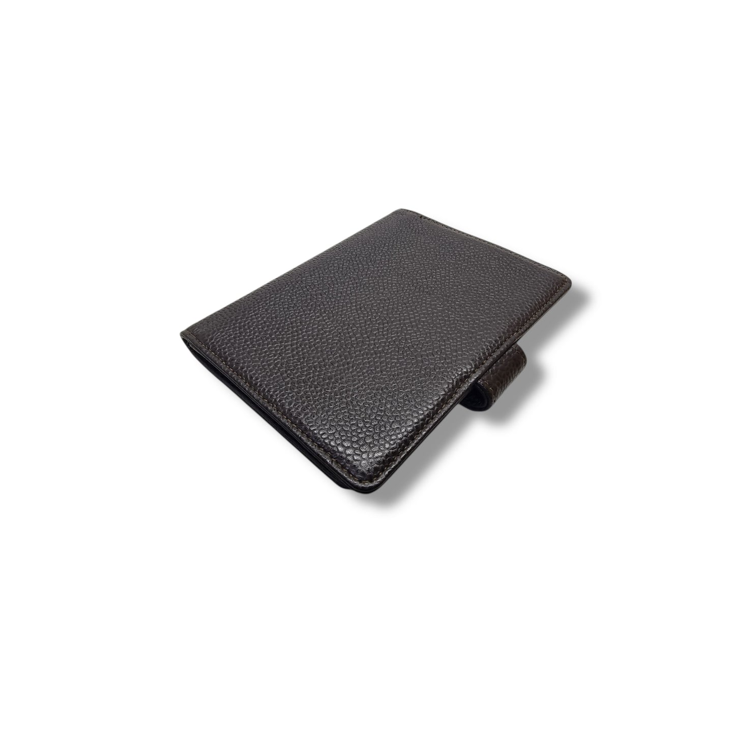 Chanel Vintage Timeless Agenda Cover Grain Leather Ghw (Dark Brown)