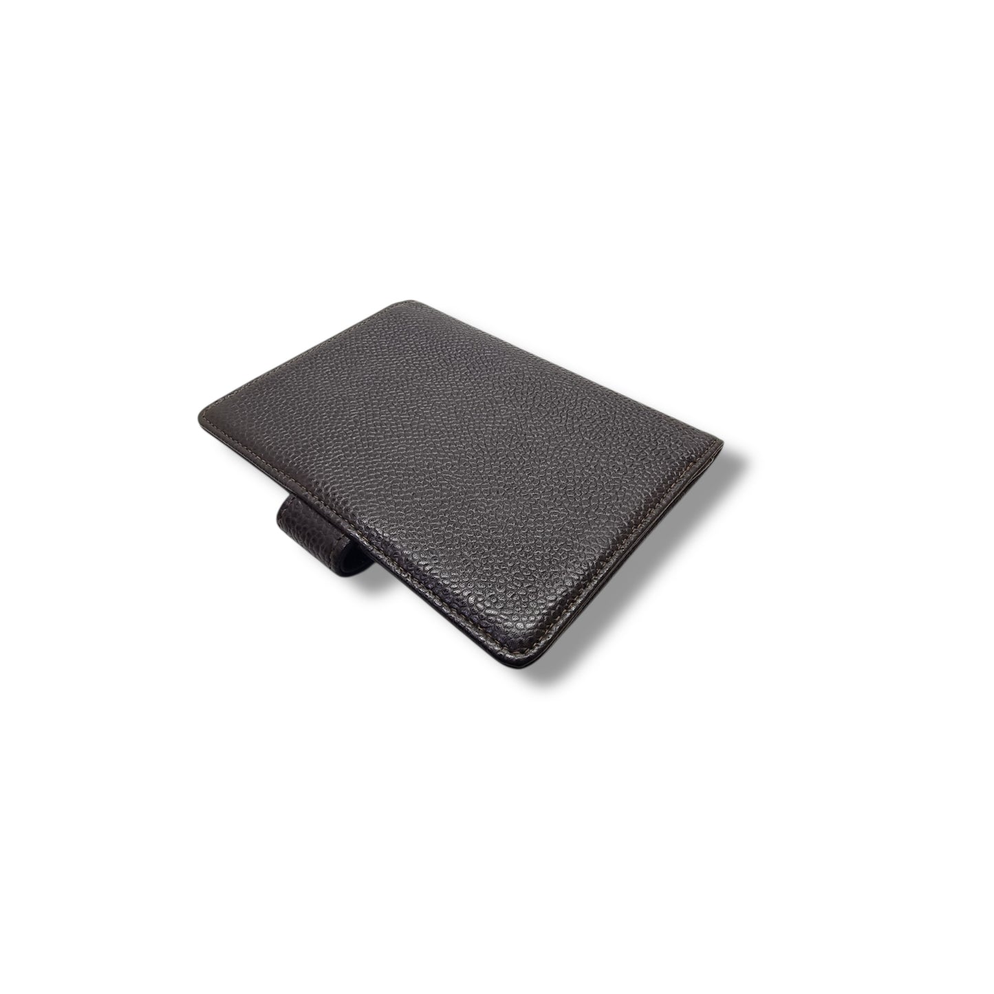 Chanel Vintage Timeless Agenda Cover Grain Leather Ghw (Dark Brown)