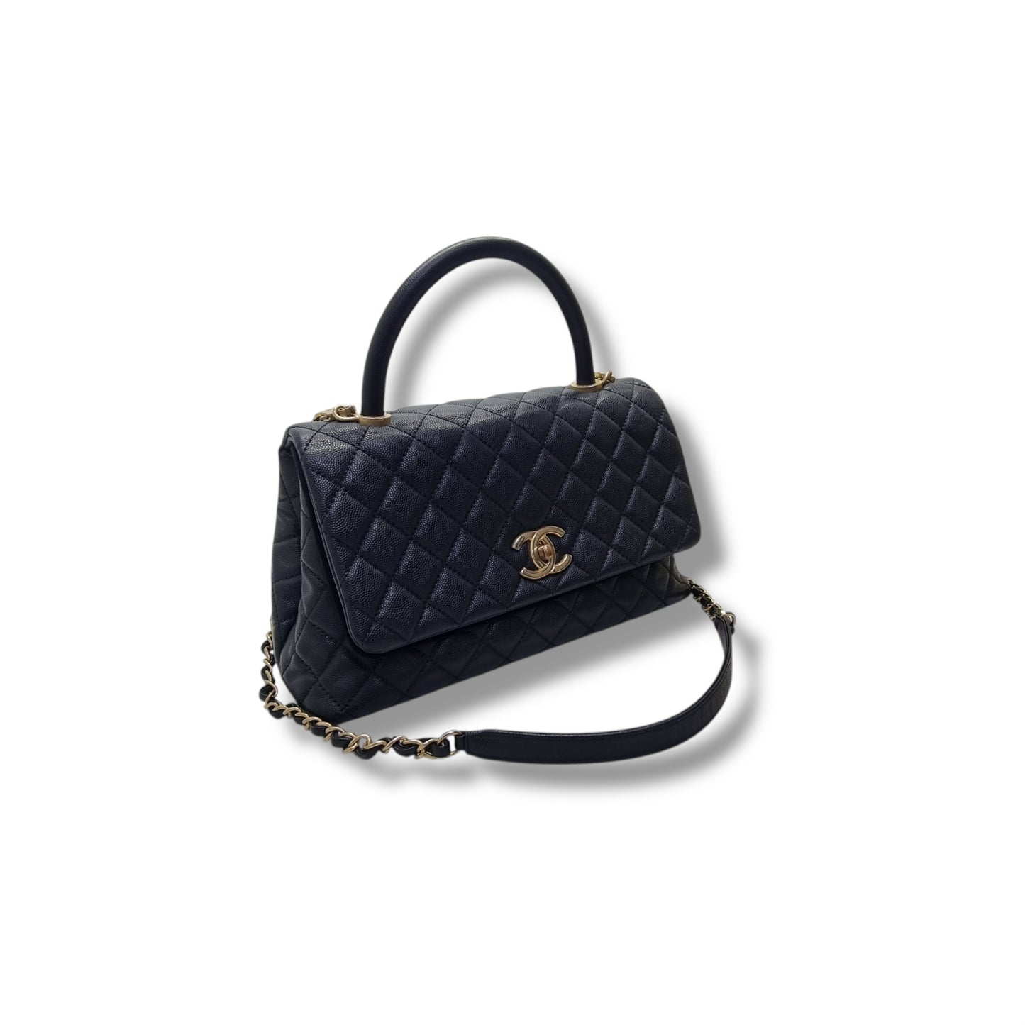 Chanel Coco Handle Medium Caviar Ghw (Black)