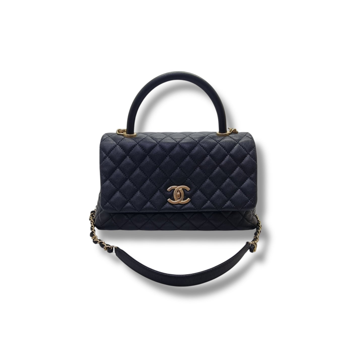 Chanel Coco Handle Medium Caviar Ghw (Black)