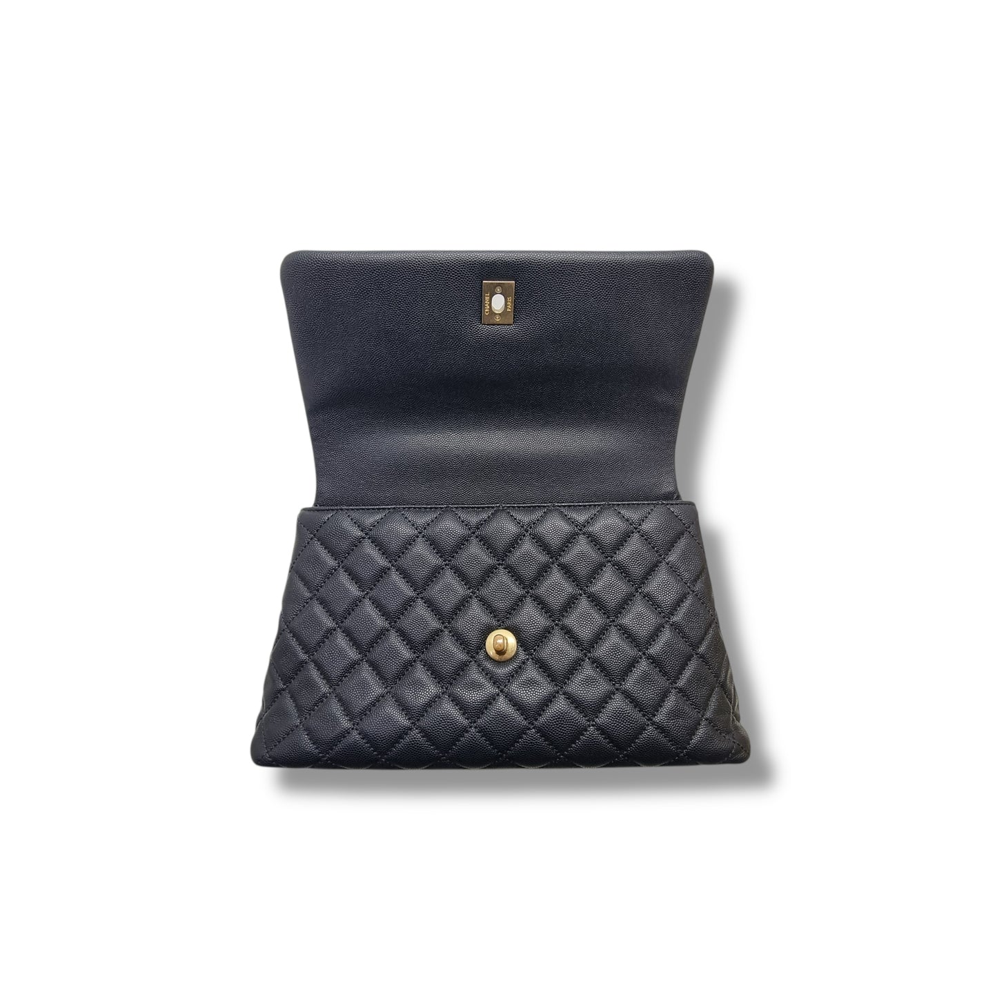 Chanel Coco Handle Medium Caviar Ghw (Black)