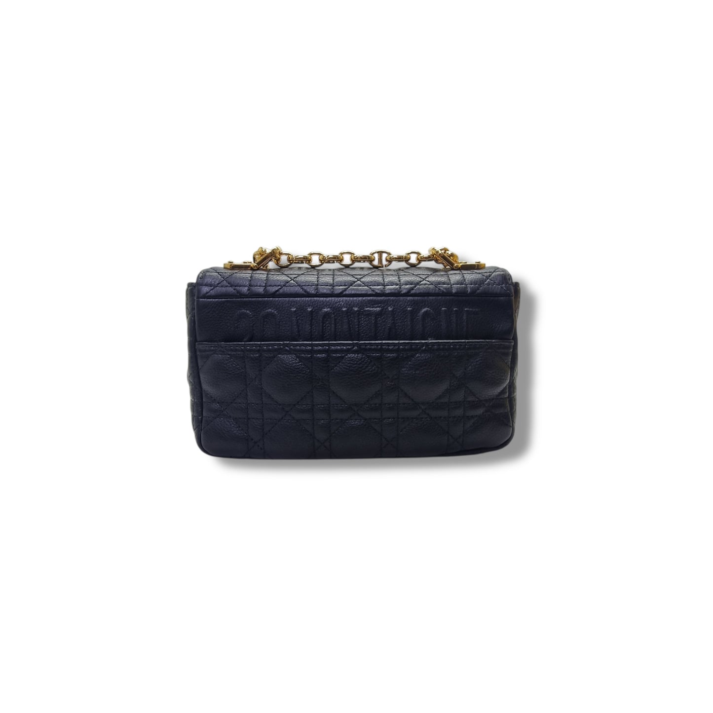Christian Dior Caro Small Supple Cannage Calfskin Crossbody Ghw (Black)