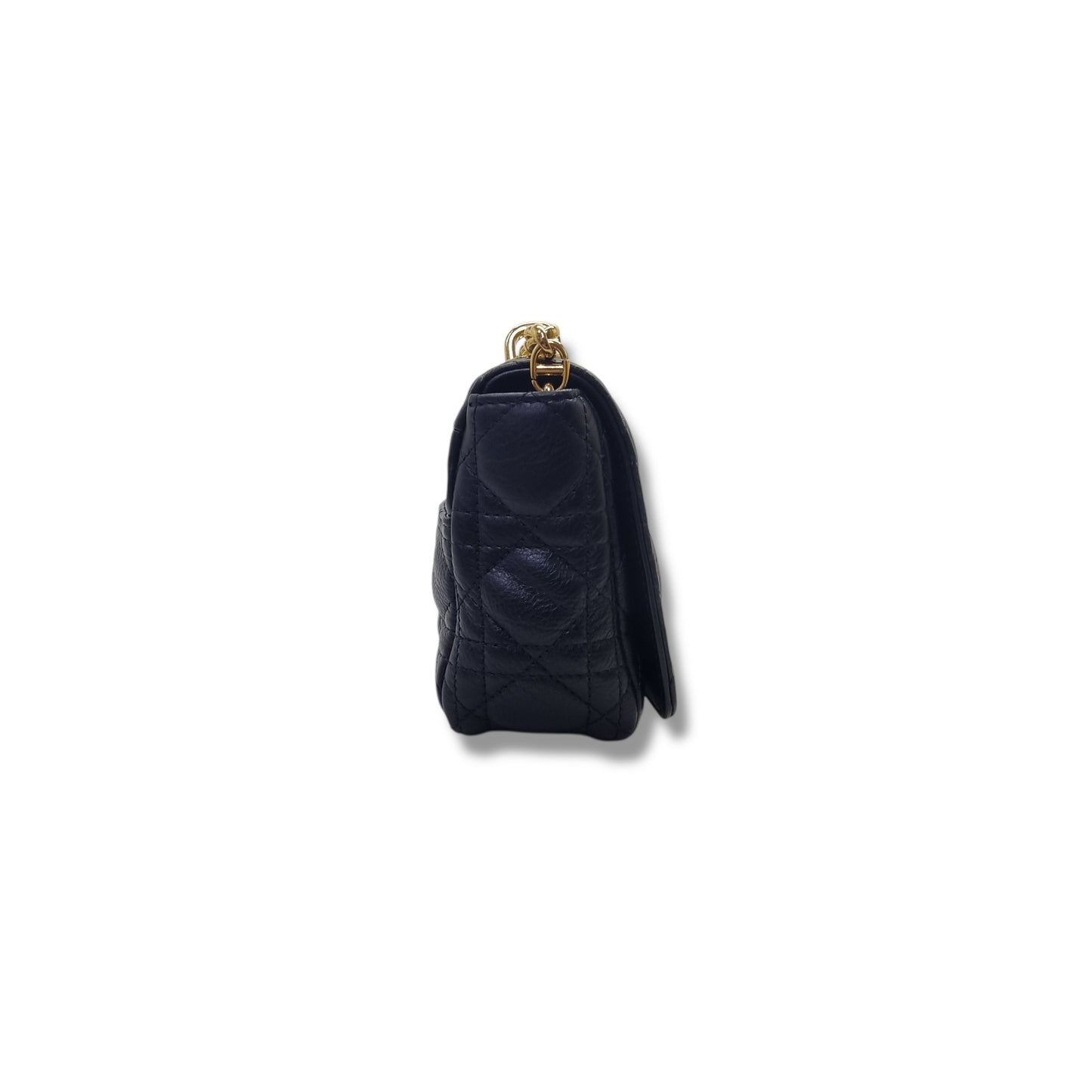 Christian Dior Caro Small Supple Cannage Calfskin Crossbody Ghw (Black)