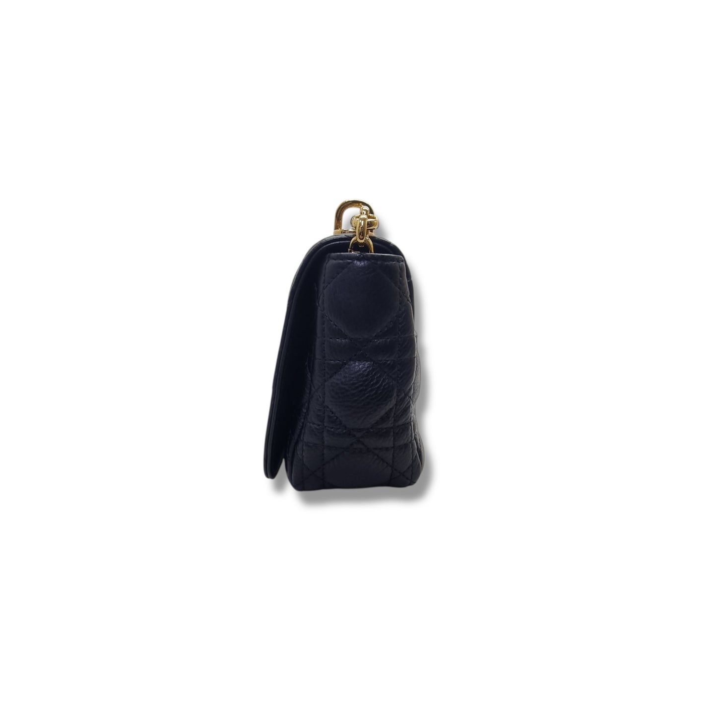 Christian Dior Caro Small Supple Cannage Calfskin Crossbody Ghw (Black)