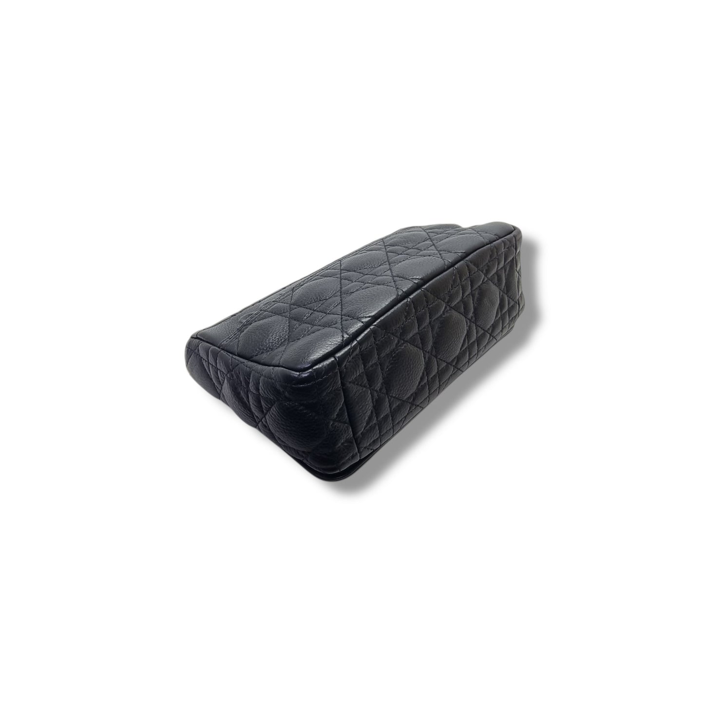Christian Dior Caro Small Supple Cannage Calfskin Crossbody Ghw (Black)