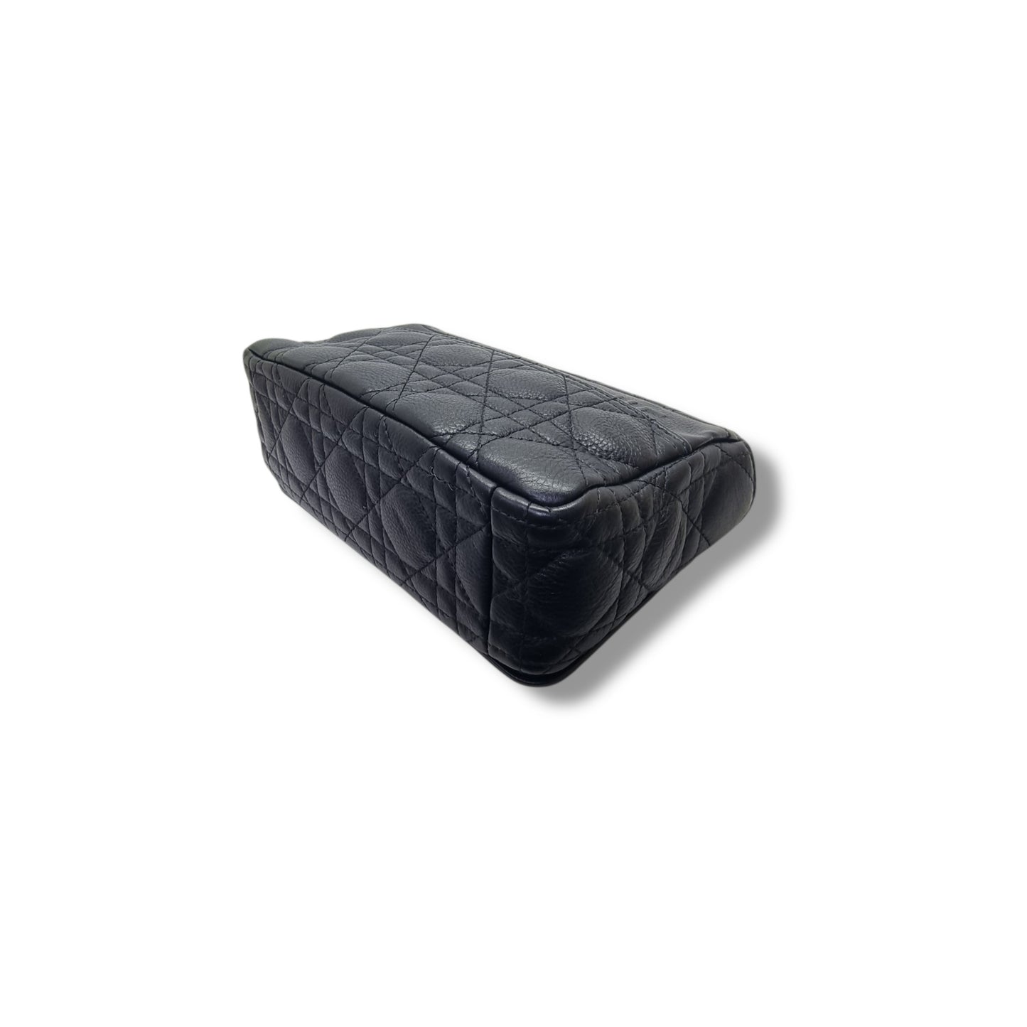 Christian Dior Caro Small Supple Cannage Calfskin Crossbody Ghw (Black)
