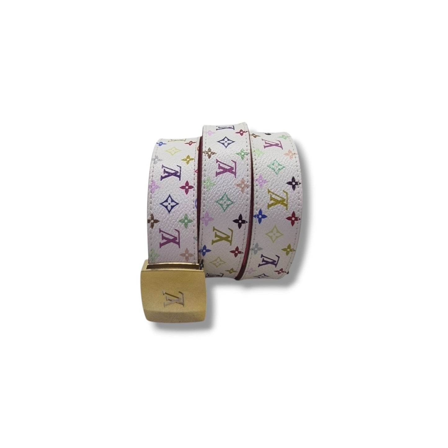 Louis Vuitton LV Cut Reversible Belt Murakami White Monogram Ghw