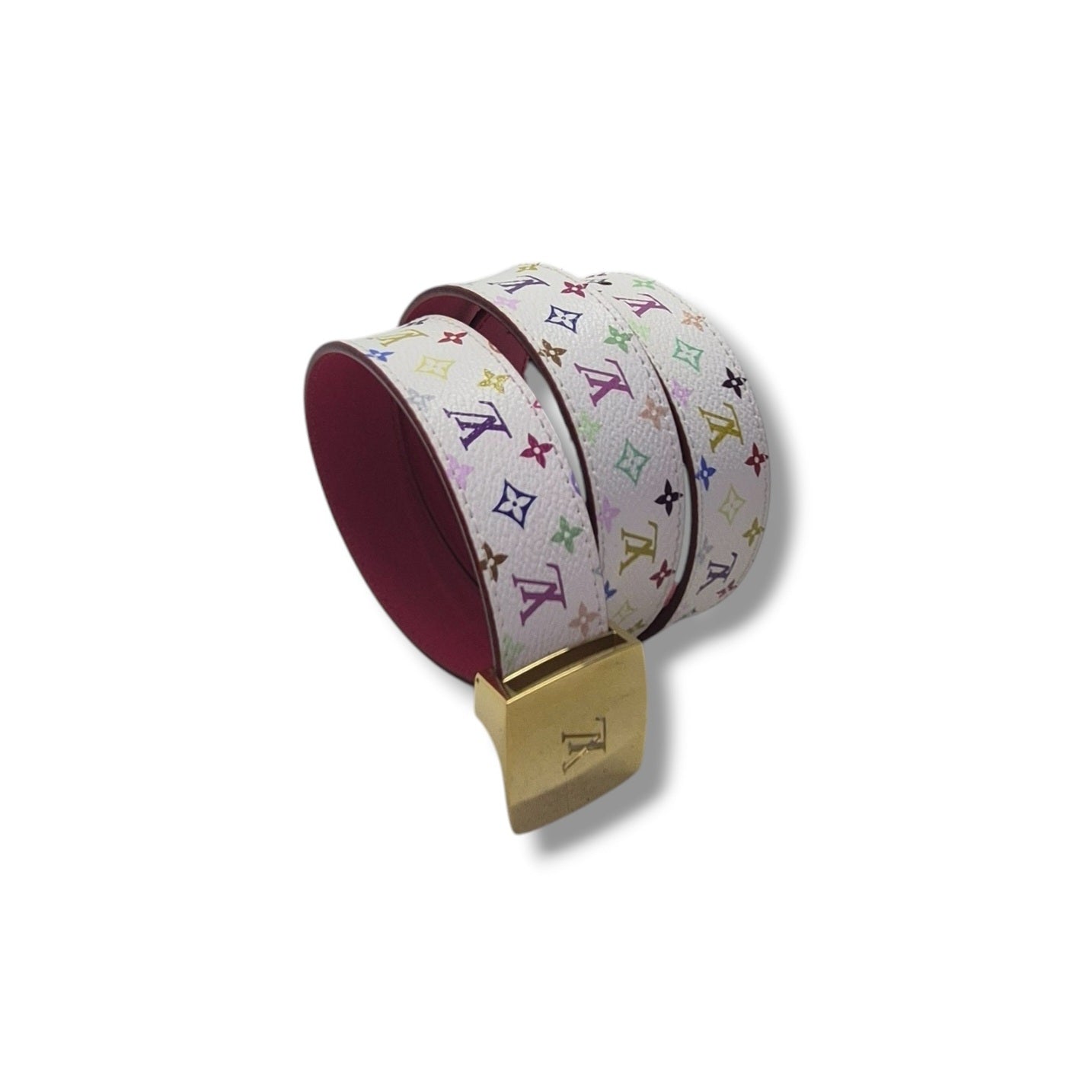 Louis Vuitton LV Cut Reversible Belt Murakami White Monogram Ghw