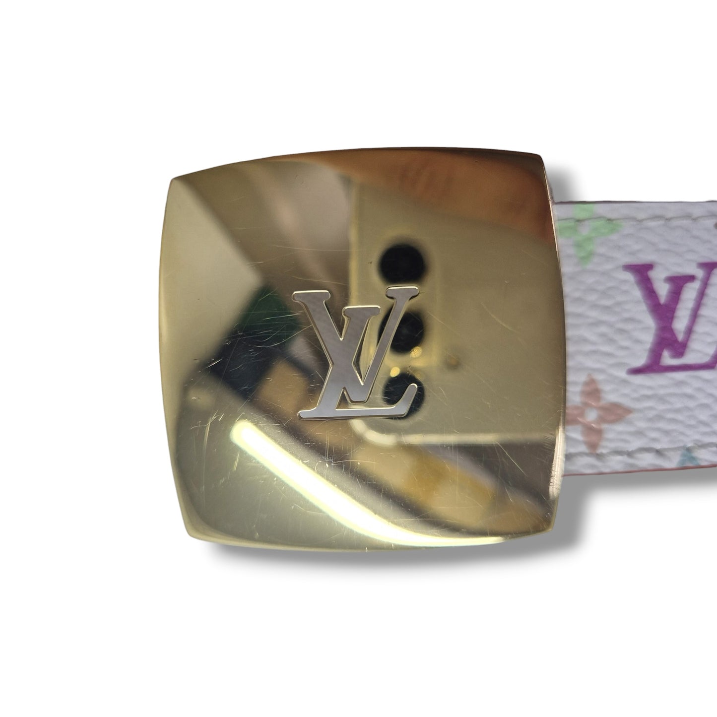 Louis Vuitton LV Cut Reversible Belt Murakami White Monogram Ghw