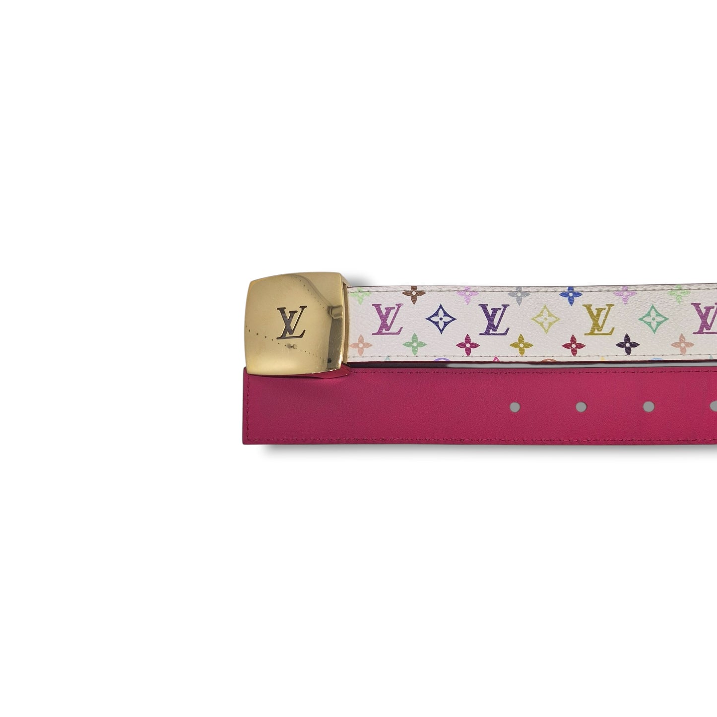 Louis Vuitton LV Cut Reversible Belt Murakami White Monogram Ghw