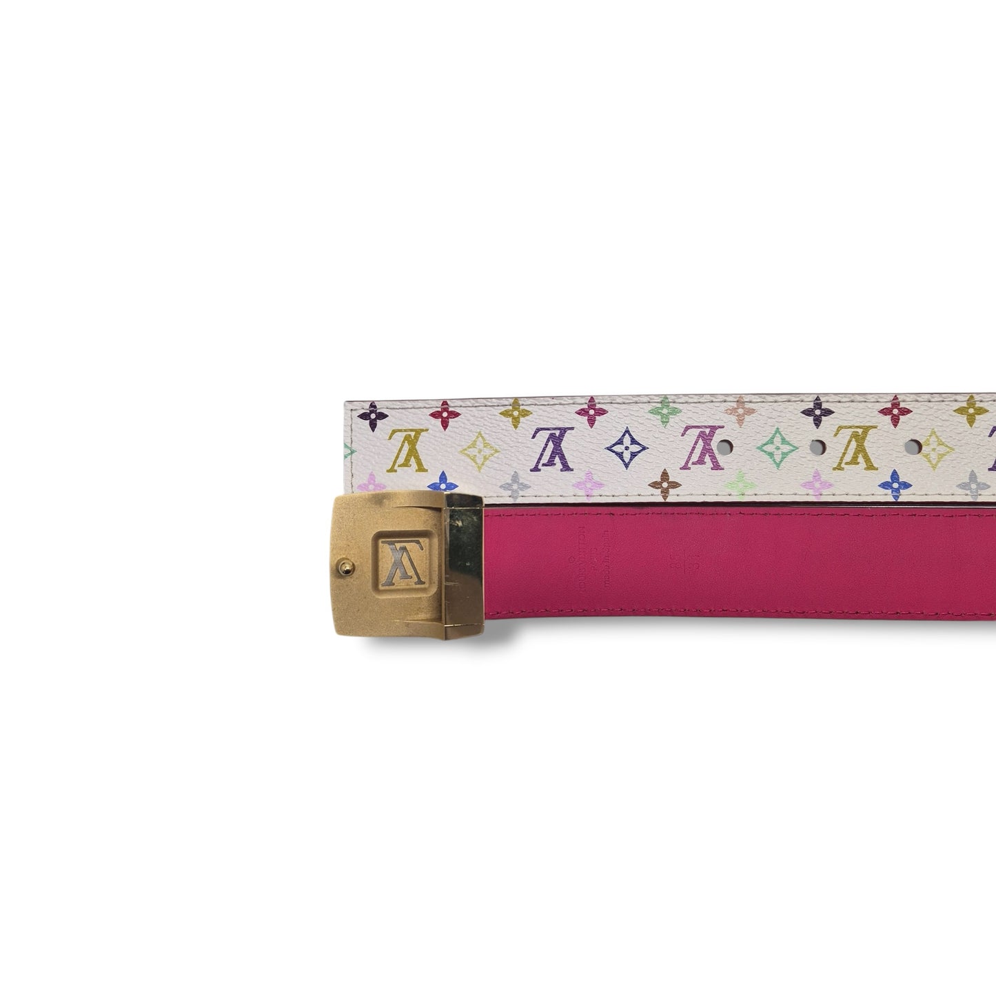 Louis Vuitton LV Cut Reversible Belt Murakami White Monogram Ghw
