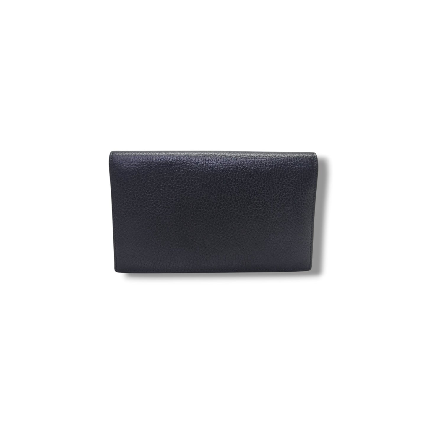 Gucci Swing Wallet On Strap Pebbled Leather Ghw (Black)