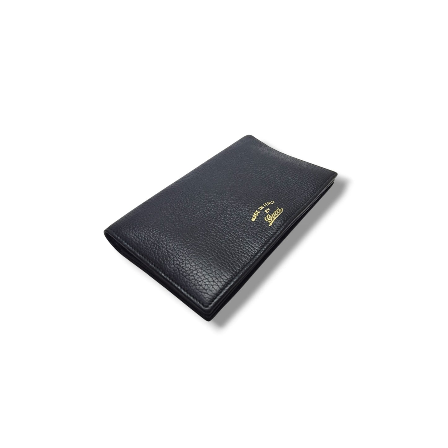 Gucci Swing Wallet On Strap Pebbled Leather Ghw (Black)