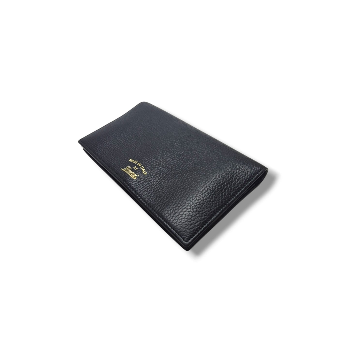 Gucci Swing Wallet On Strap Pebbled Leather Ghw (Black)