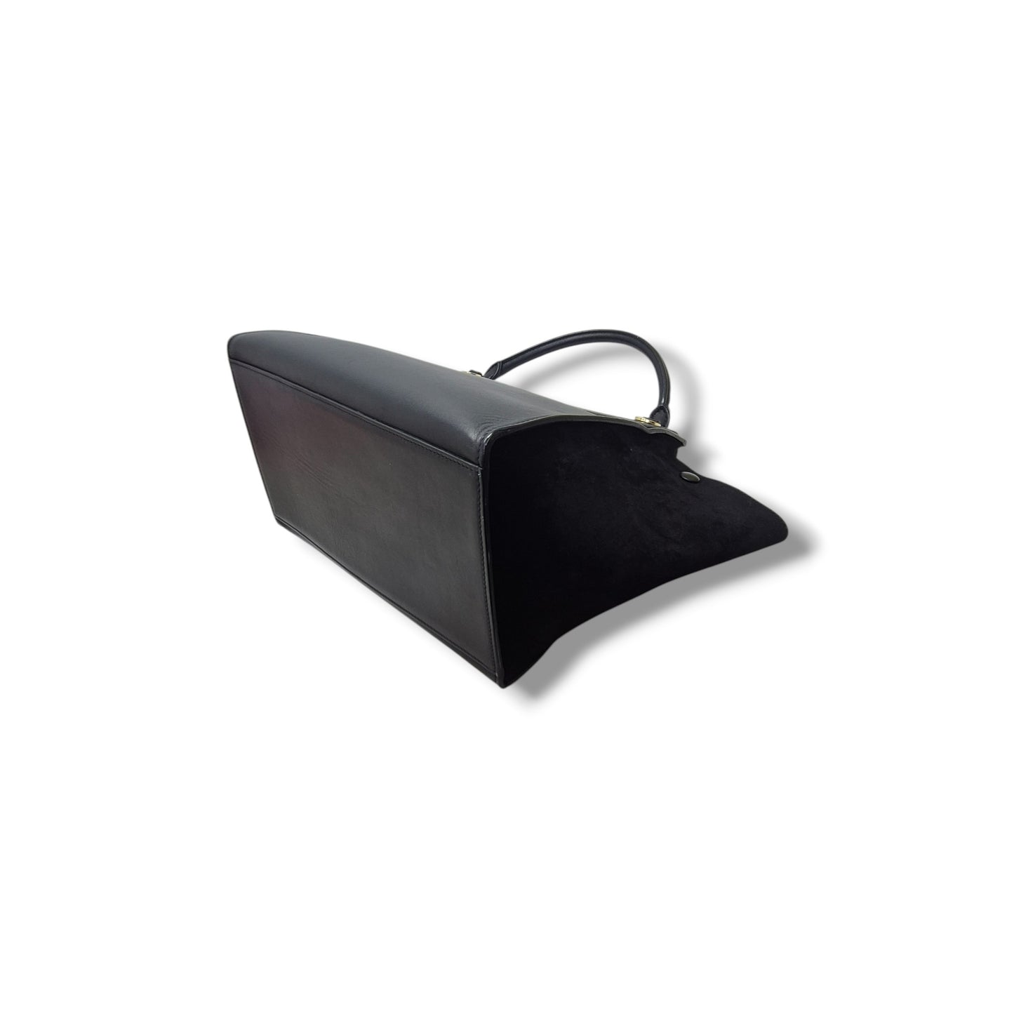 Celine Trapeze Medium Crocodile Embossed Tote Bag Ghw (Black)