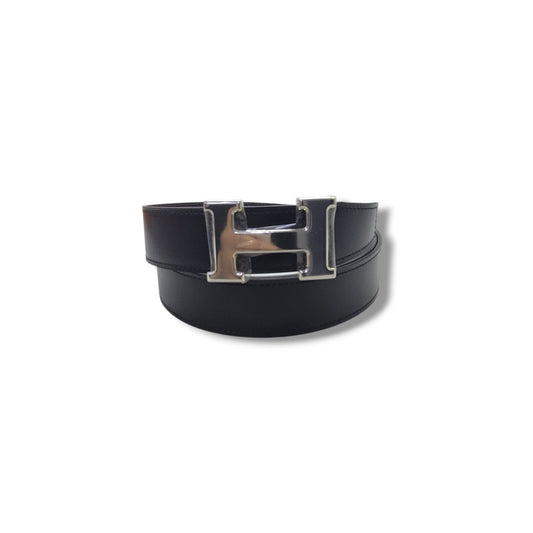 Hermes H Buckle Reversible Leather Belt Phw (Black/Brown)