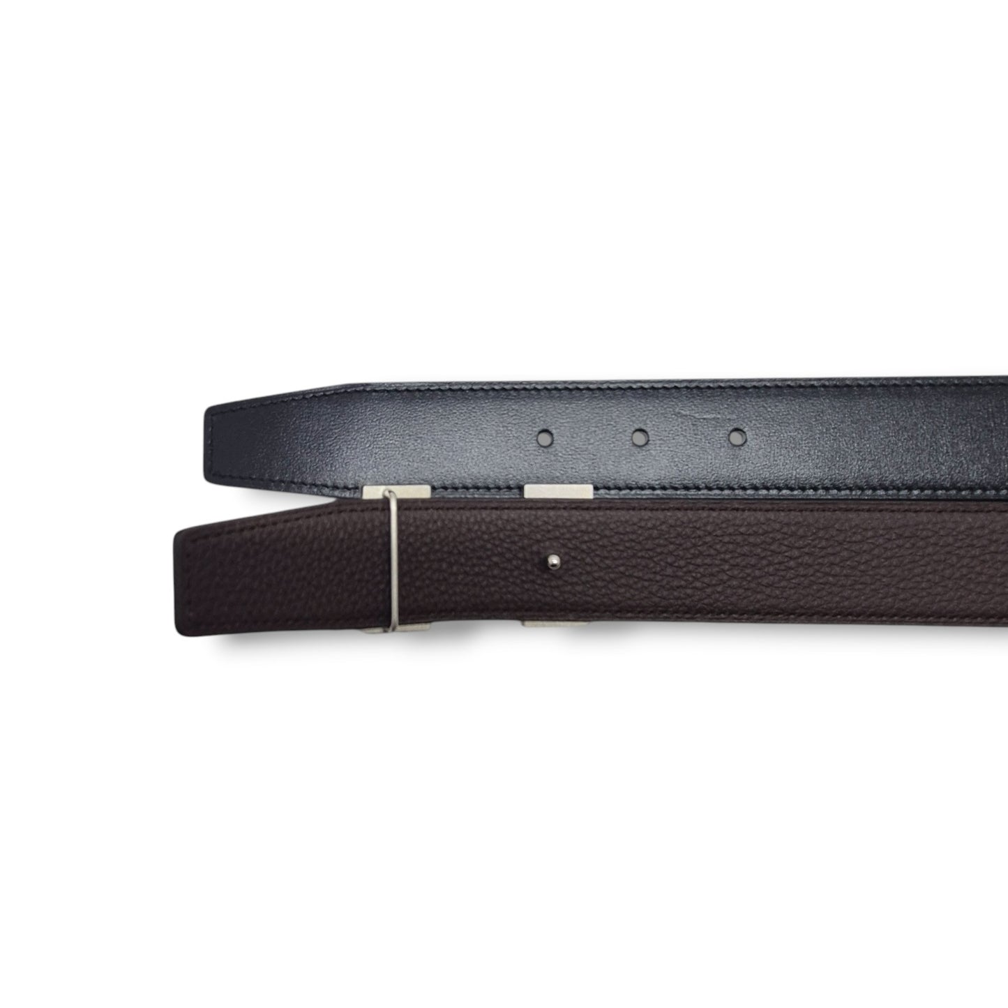 Hermes H Buckle Reversible Leather Belt Phw (Black/Brown)