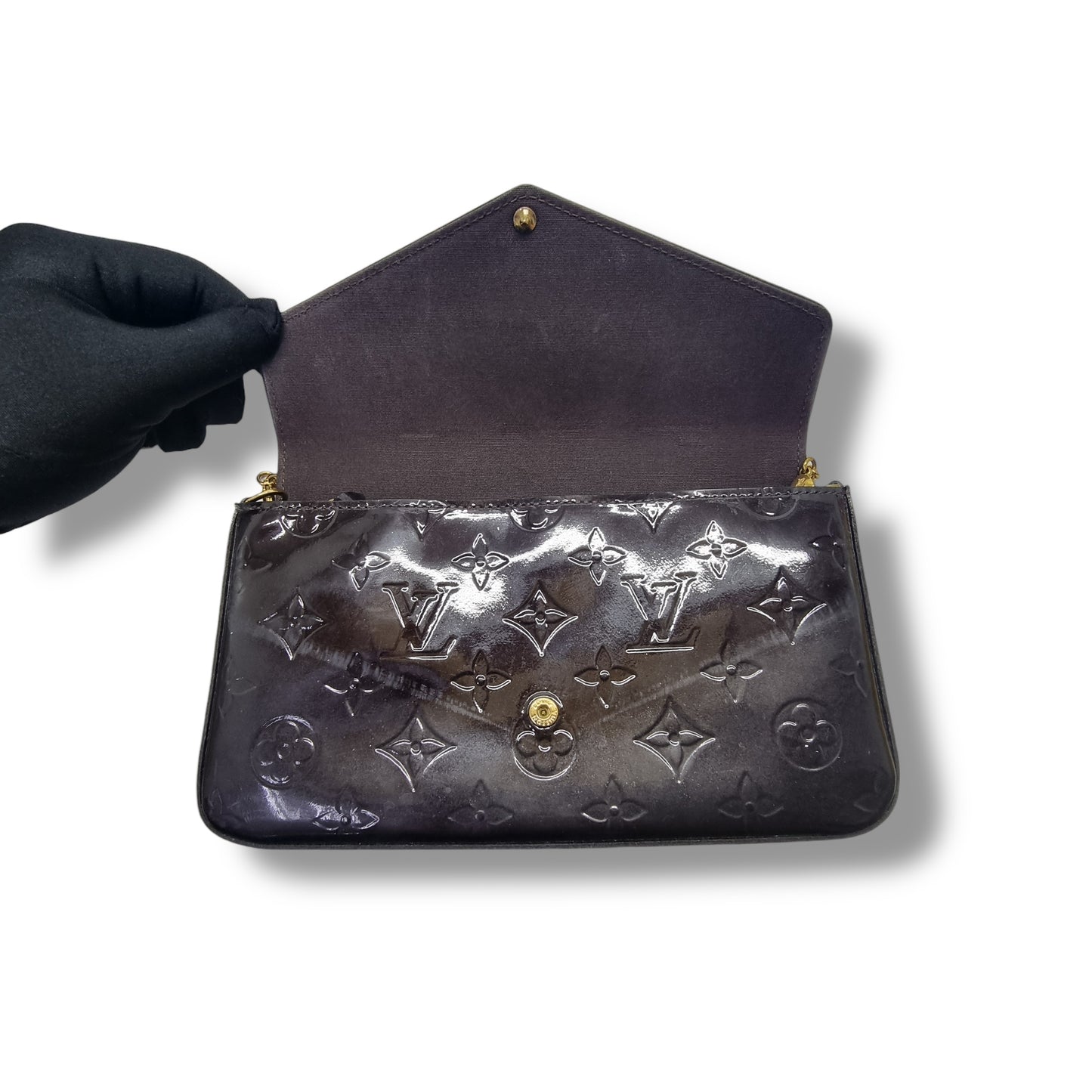 Louis Vuitton Pochette Felicie Monogram Amarante Vernis Ghw