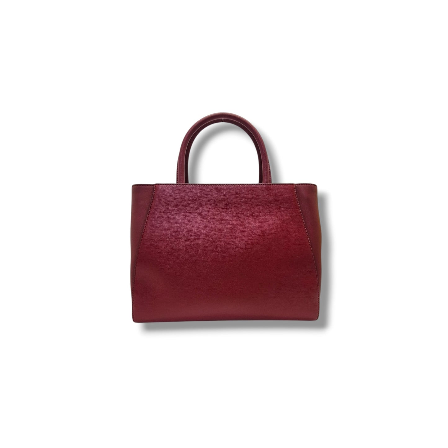 Fendi 2 Jour Geometrico Petite Leather Tote Ghw (Multicolour Red)