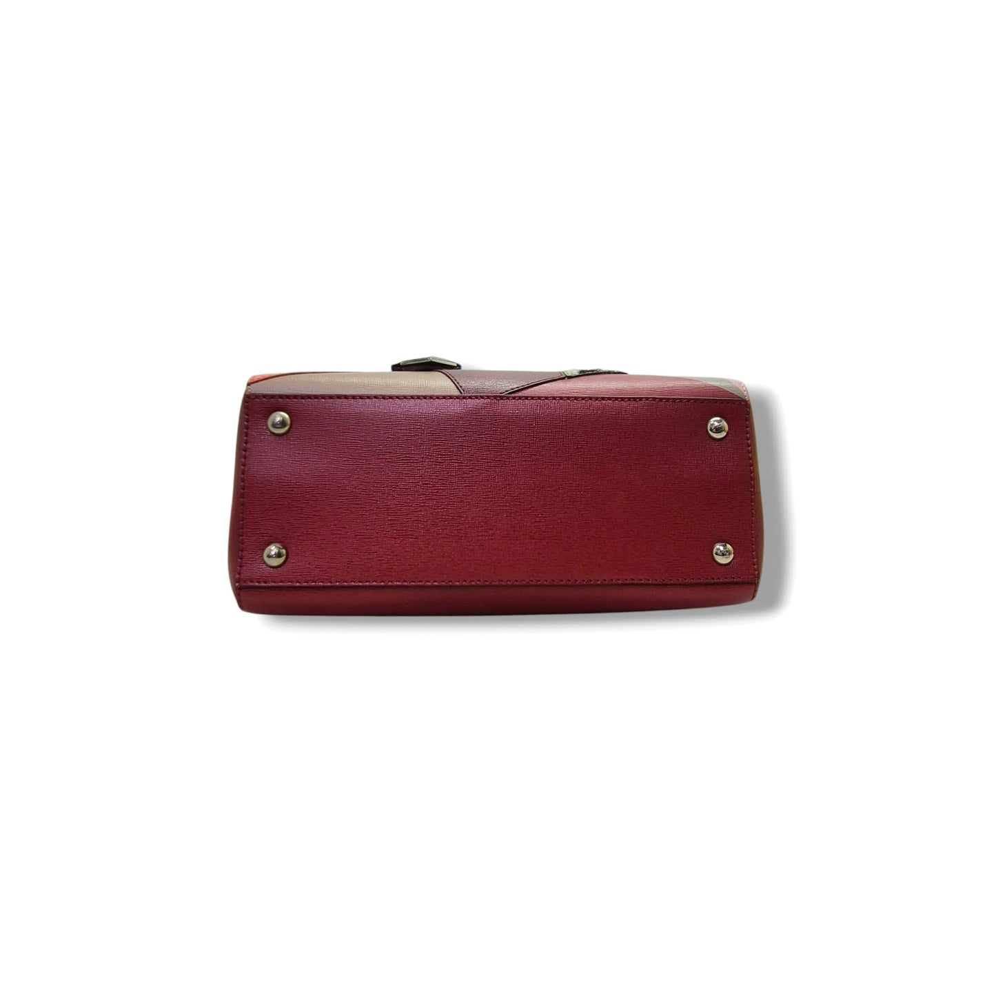 Fendi 2 Jour Geometrico Petite Leather Tote Ghw (Multicolour Red)