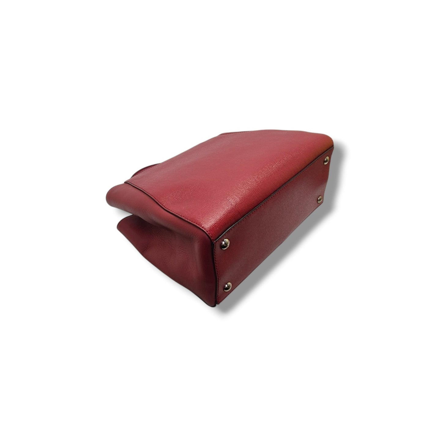 Fendi 2 Jour Geometrico Petite Leather Tote Ghw (Multicolour Red)