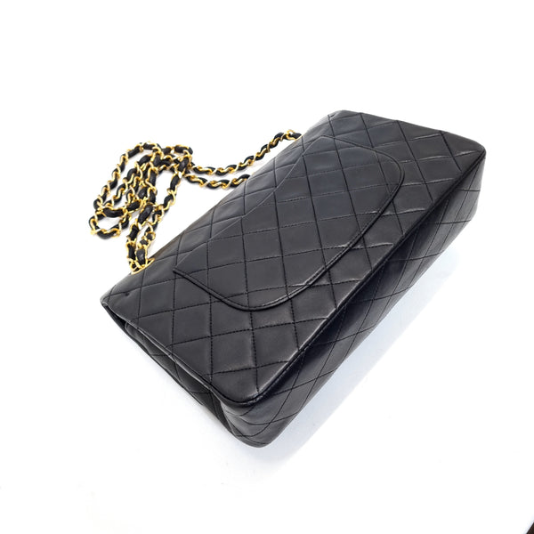 Chanel Vintage Classic Medium Double Flap Vintage Lambskin Ghw (Black)
