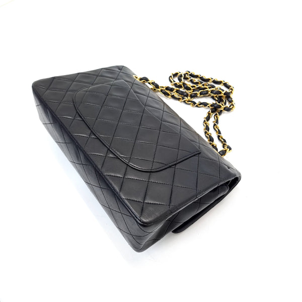 Chanel Vintage Classic Medium Double Flap Vintage Lambskin Ghw (Black)