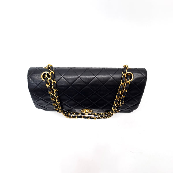 Chanel Vintage Classic Medium Double Flap Vintage Lambskin Ghw (Black)