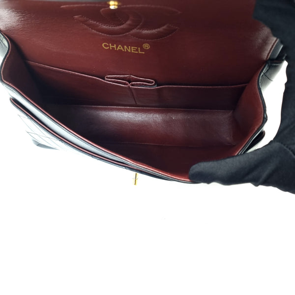 Chanel Vintage Classic Medium Double Flap Vintage Lambskin Ghw (Black)