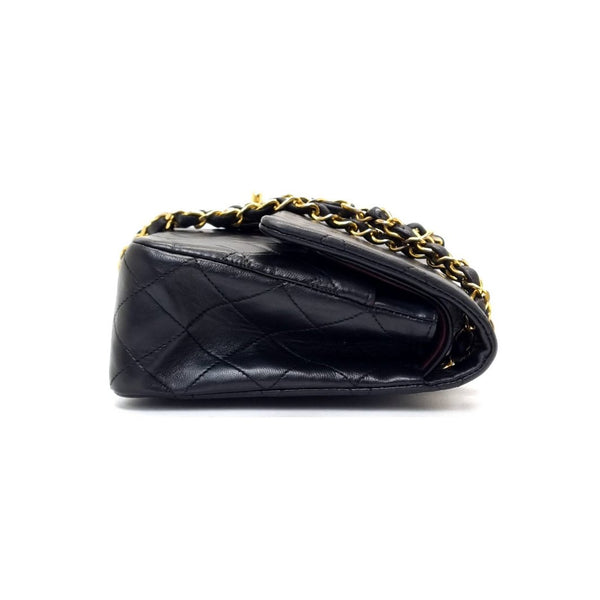 Chanel Vintage Classic Double Flap Meduim Lambskin Ghw (Black)