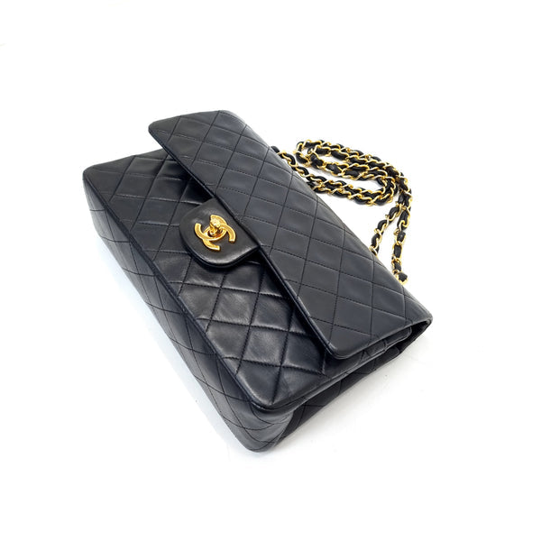 Chanel Vintage Classic Medium Double Flap Vintage Lambskin Ghw (Black)