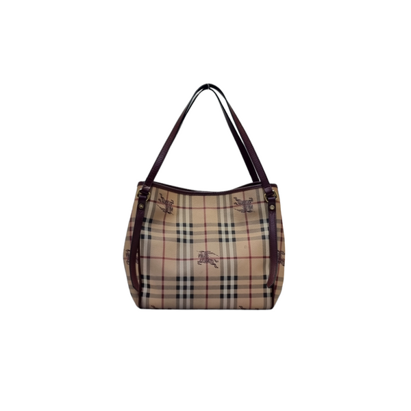 Burberry Haymarket Check Canterbury Canvas Hobo Bag Ghw (Brown)