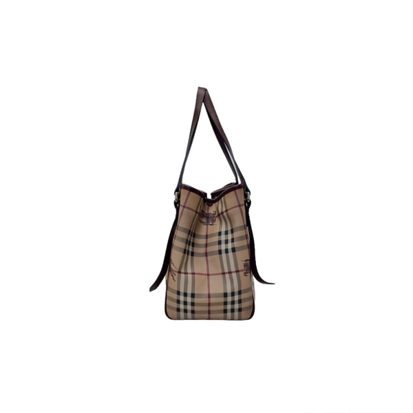 Burberry Haymarket Check Canterbury Canvas Hobo Bag Ghw (Brown)