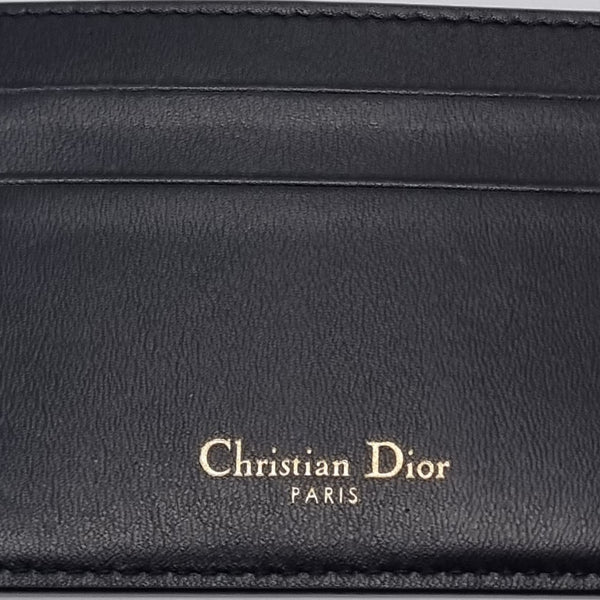 Christian Dior Oblique Jacquard Leather Card Holder (Blue)