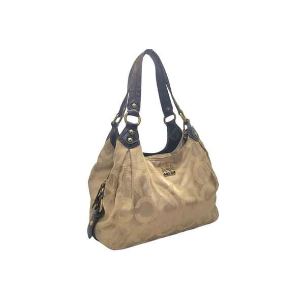 Coach Maggie Madison Signature Op Art Tote Ghw ( Brown)