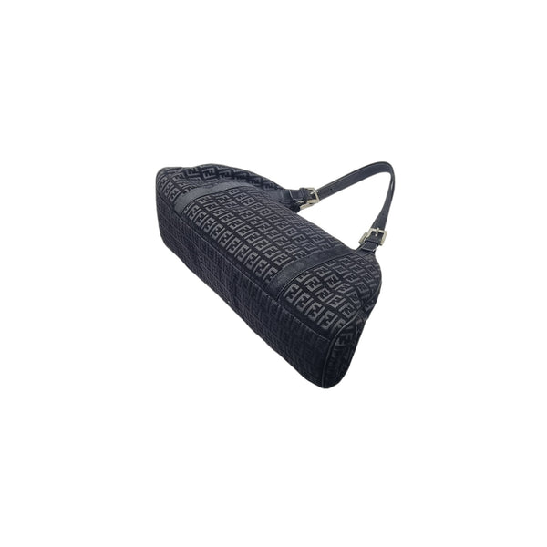 Fendi Tobacco Zucca Wool Shoulder Bag Shw (Black)