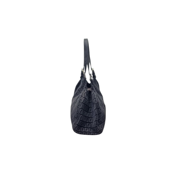 Fendi Tobacco Zucca Wool Shoulder Bag Shw (Black)