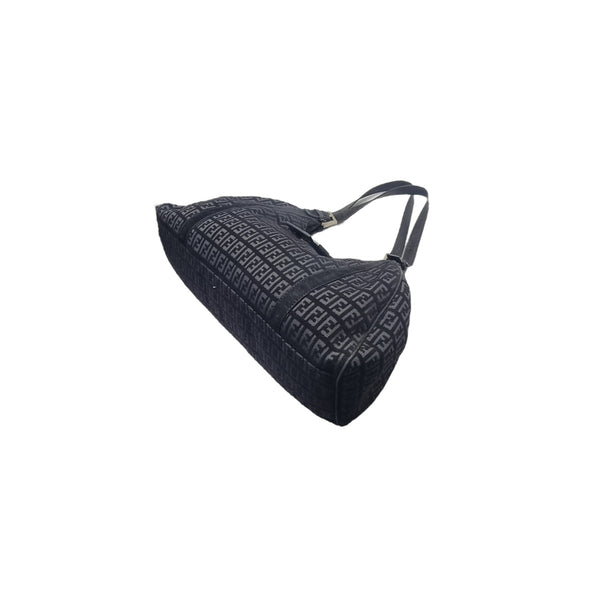 Fendi Tobacco Zucca Wool Shoulder Bag Shw (Black)