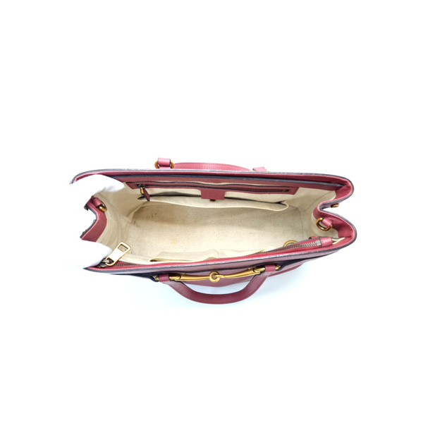 Gucci HorseBit 2 Way Safiano Leather Tote Bag Ghw (Bordeaux)