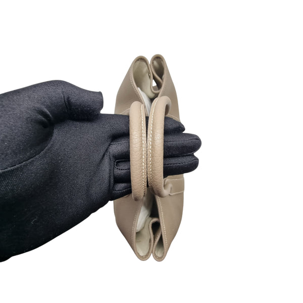 Hermes Garden Party 36 Negonda Pebbled Leather Palladium Coated Hw (Etoupe)