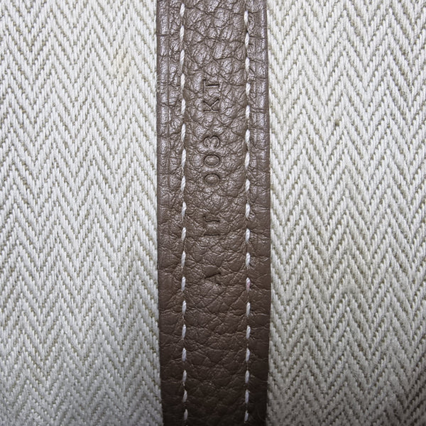 Hermes Garden Party 36 Negonda Pebbled Leather Palladium Coated Hw (Etoupe)