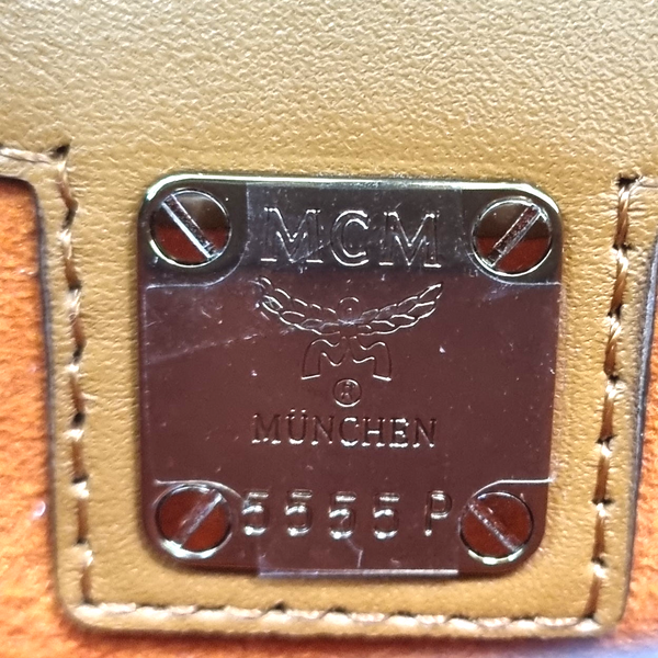 MCM Mini Patricia Coated Canvas Belt Bag Ghw (Cognac Ghw)